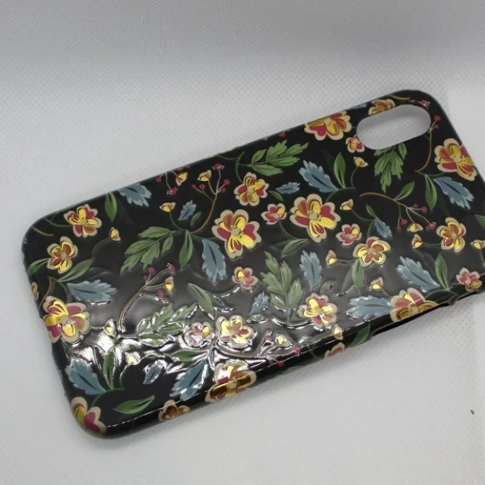 iPhone XR Floral tpu gold stamp case